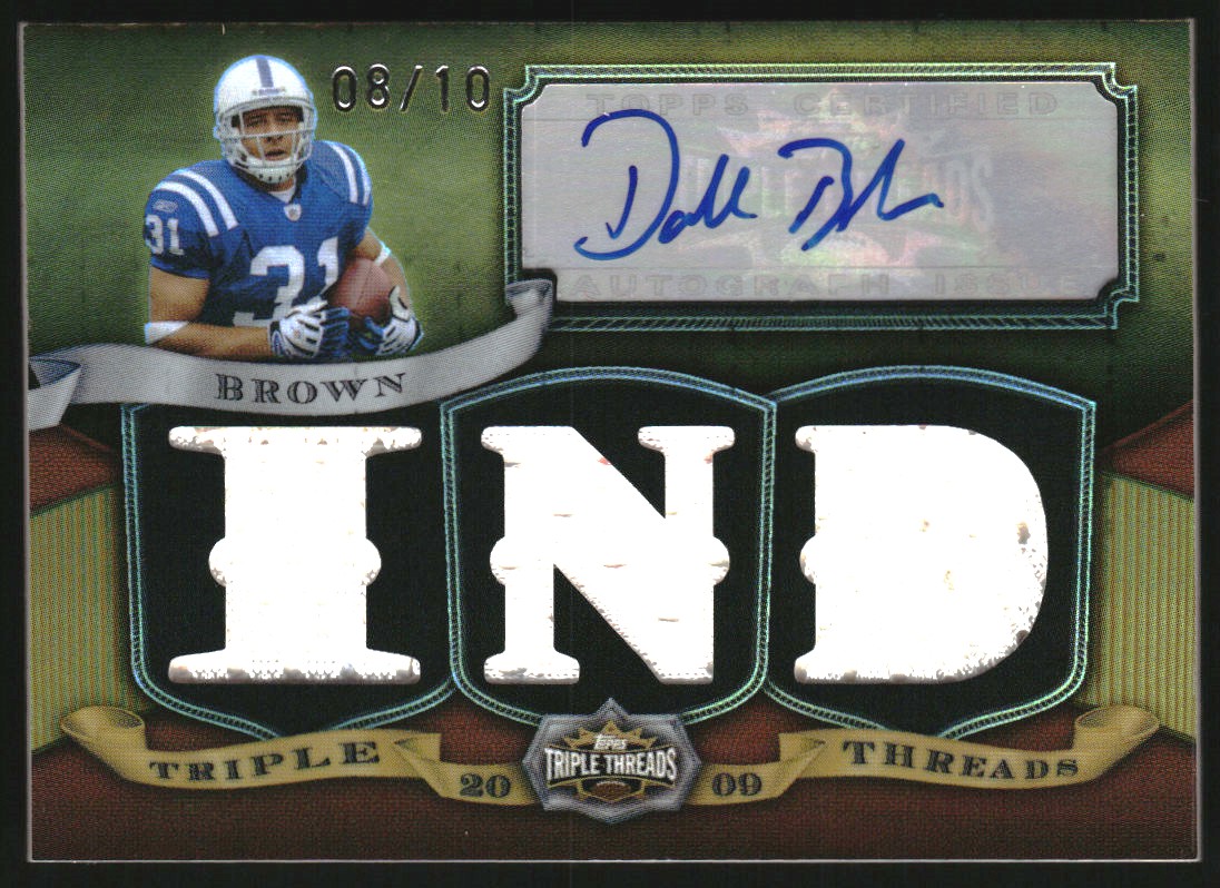 2009 Topps Triple Threads Autographed Relics Gold #TTRA67 Donald Brown