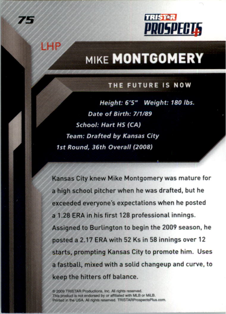 2009 TRISTAR Prospects Plus #75 Mike Montgomery back image