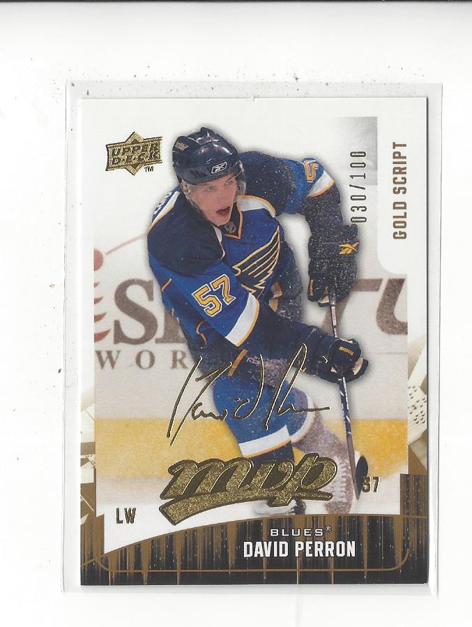 2009-10 Upper Deck MVP Gold Script #42 David Perron