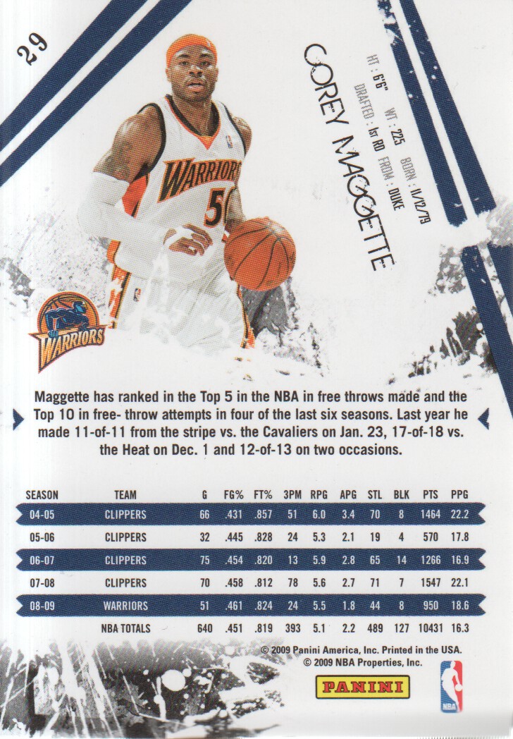 2009-10 Rookies and Stars Longevity #29 Corey Maggette back image