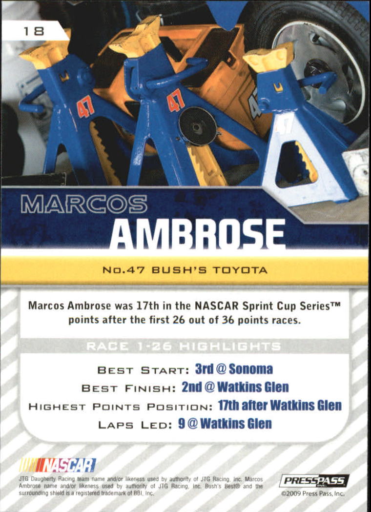 2010 Press Pass #18 Marcos Ambrose back image