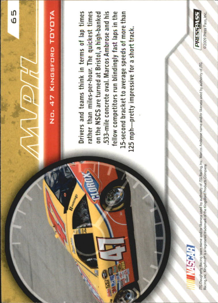 2010 Press Pass #65 Marcos Ambrose's Car M back image