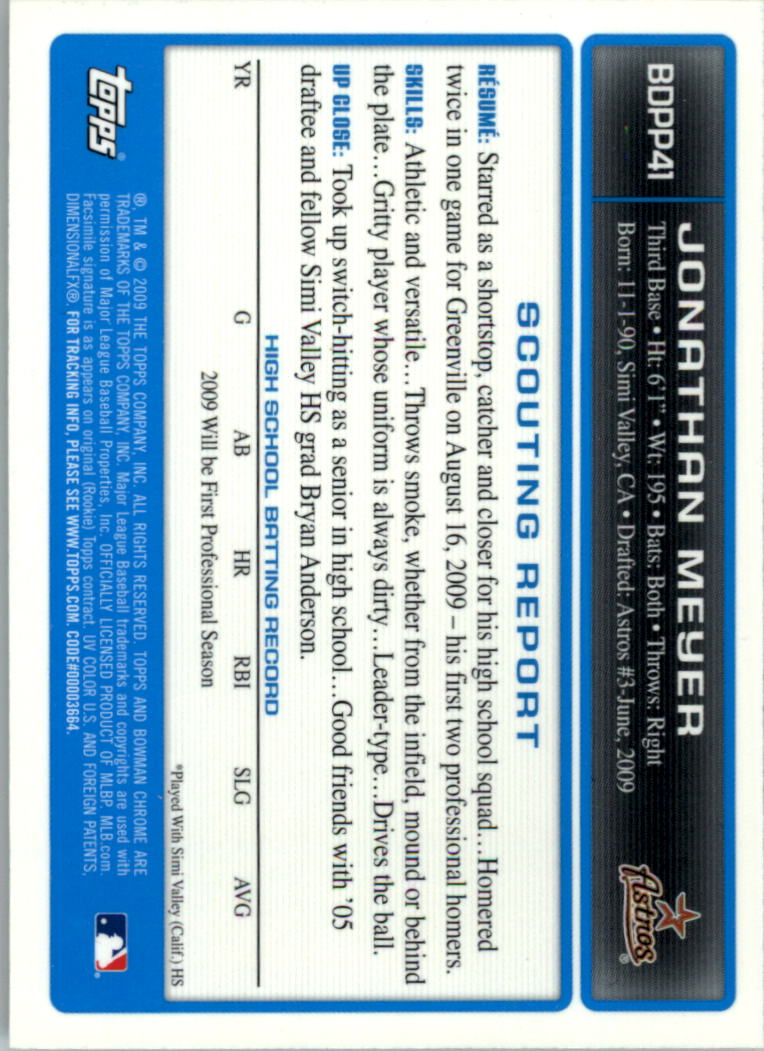 2009 Bowman Chrome Draft Prospects Baseball Card Pick - Picture 74 of 139