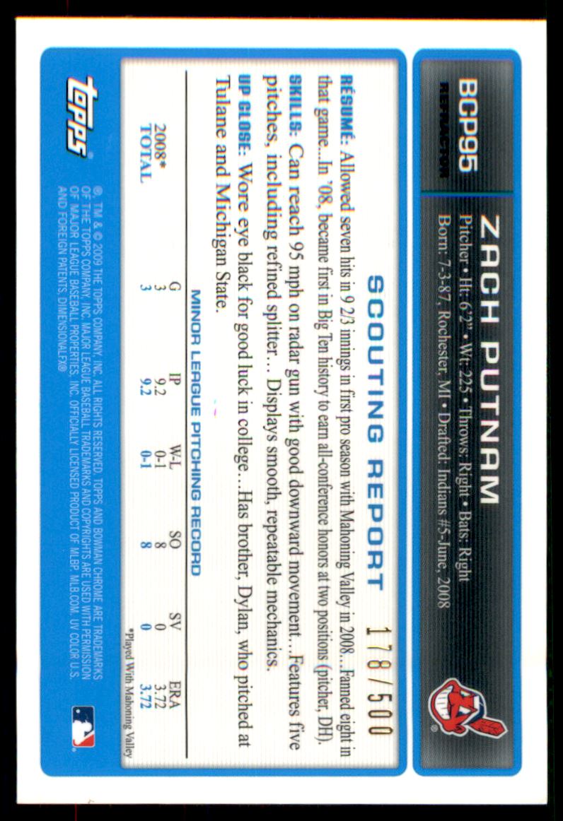 2009 Bowman Chrome Draft Prospects Refractors #BDPP95 Drew Storen AU