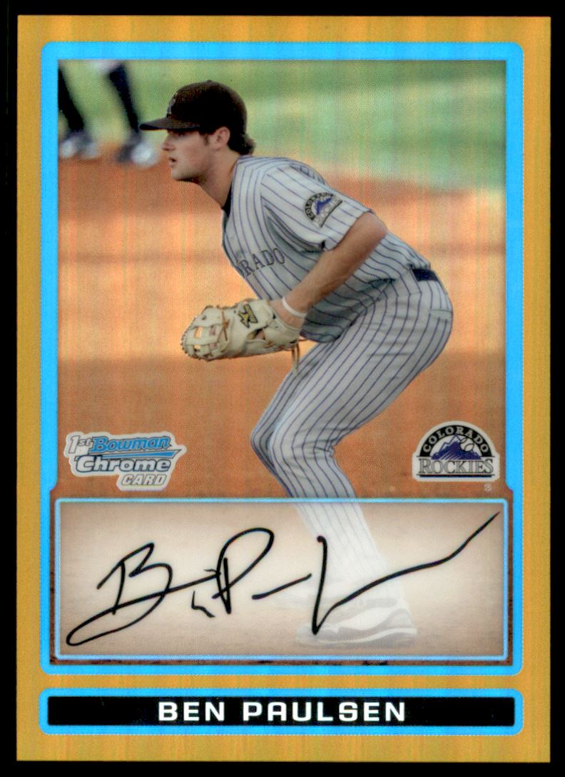 2009 Bowman Chrome Draft Prospects Gold Refractors #BDPP22 Ben Paulsen