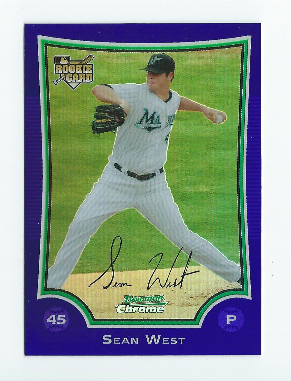 2009 Bowman Chrome Draft Purple Refractors #BDP47 Sean West