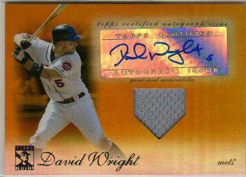 2009 Topps Tribute Autograph Relics Gold #DW3 David Wright