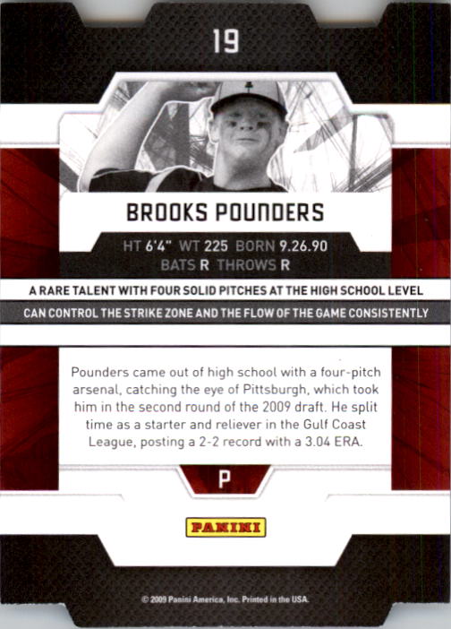 2009 Donruss Elite Extra Edition Aspirations #19 Brooks Pounders back image