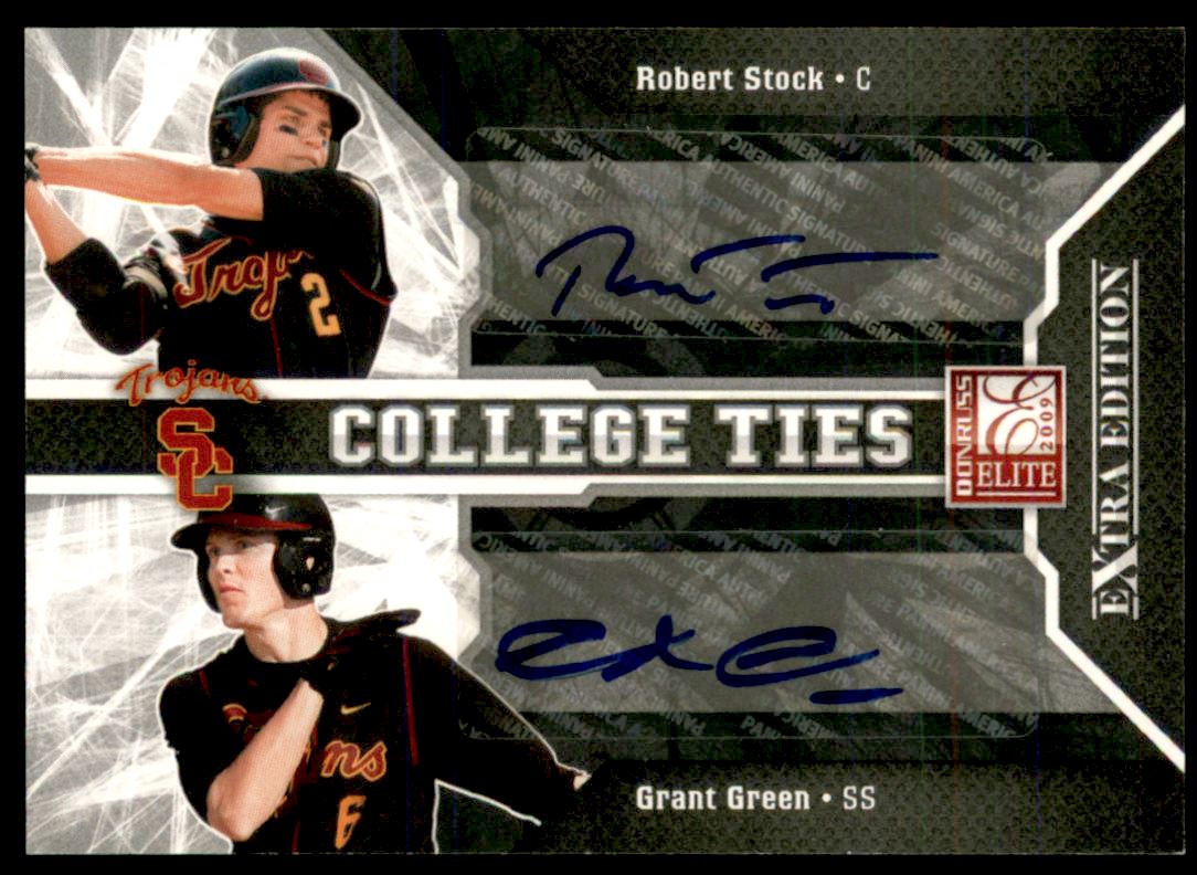 2009 Donruss Elite Extra Edition College Ties Autographs #11 Robert Stock/Grant Green/50