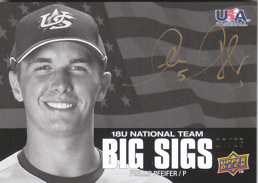 2009-10 USA Baseball 18U National Team Big Sigs Gold #PP Phillip Pfeifer