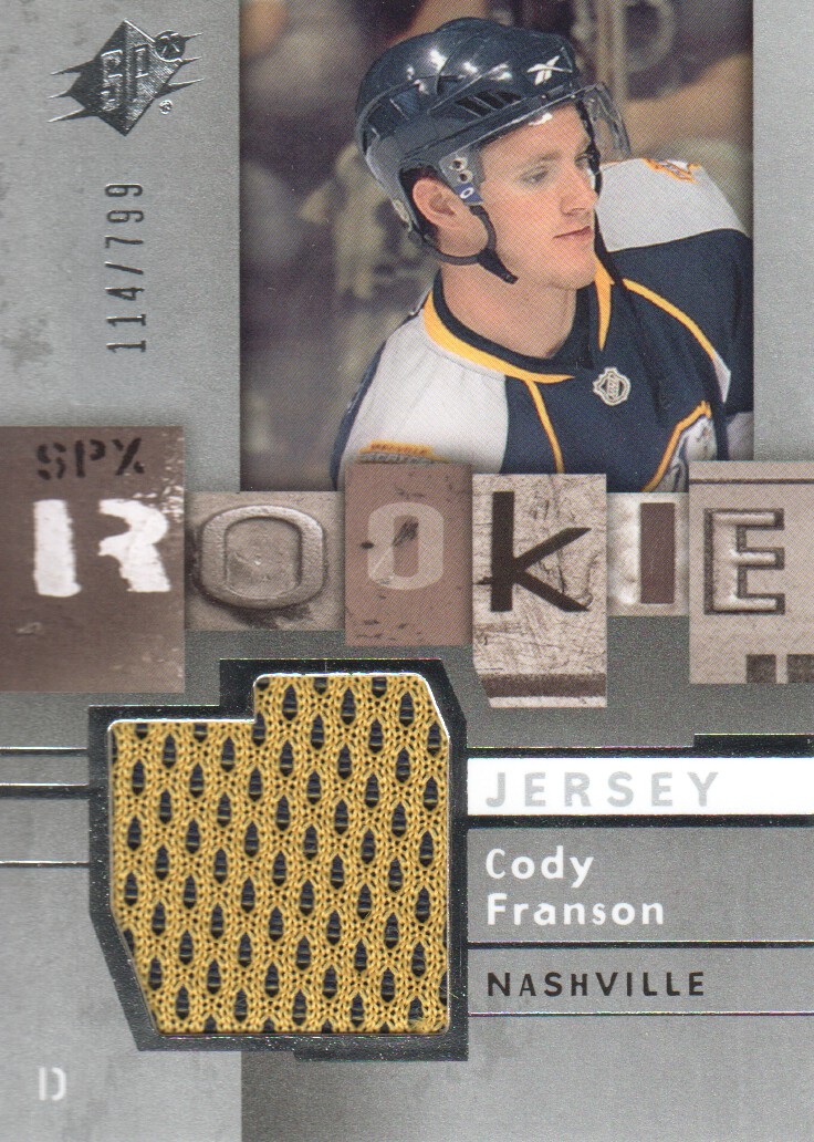 2009-10 SPx #146 Cody Franson JSY RC