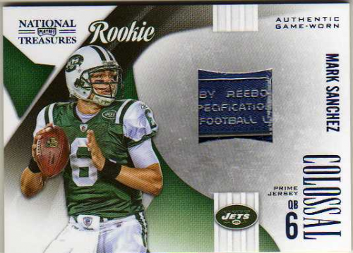 2009 Playoff National Treasures Rookie Colossal Materials Prime Tag #1 Mark Sanchez