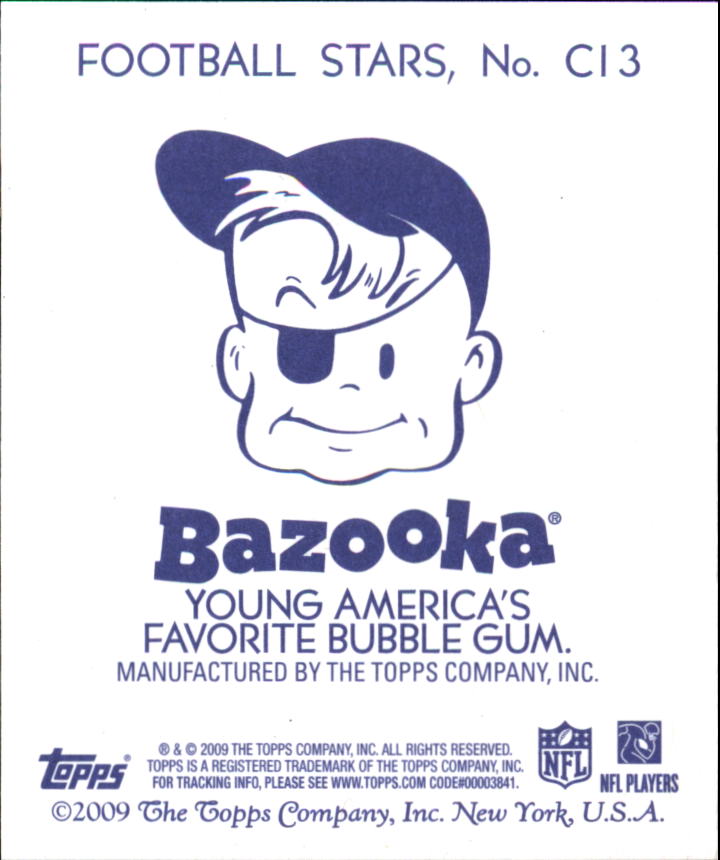 2009 Topps National Chicle Mini Bazooka Back #13 Jared Allen back image