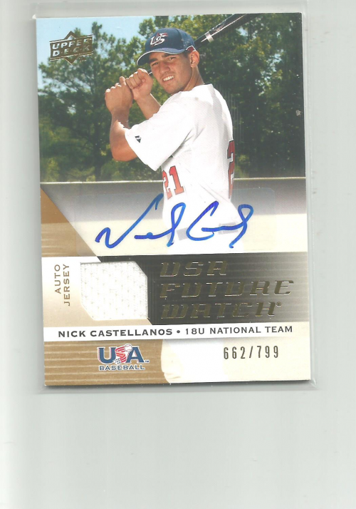 2009 Upper Deck Signature Stars USA National Team Future Watch Jersey Autographs #24 Nick Castellanos/799