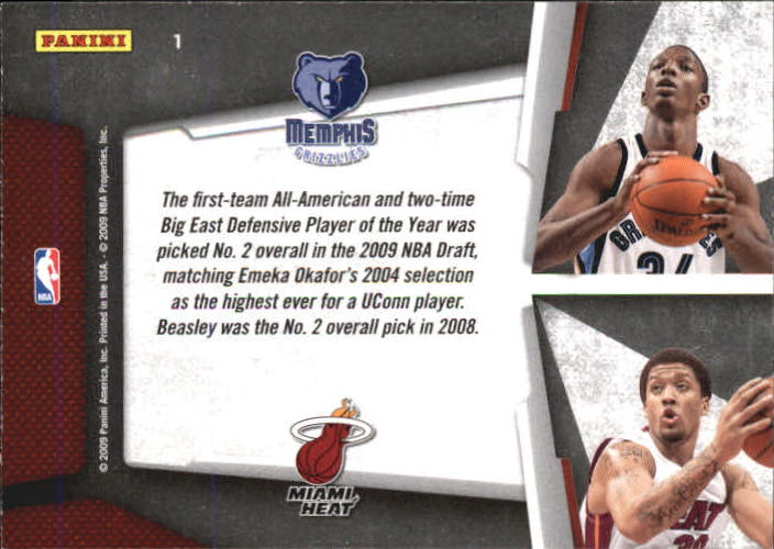 2009-10 Playoff Contenders Draft Tandems #1 Hasheem Thabeet/Michael Beasley back image