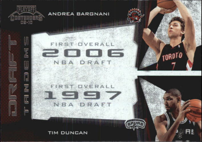 2009-10 Playoff Contenders Draft Tandems #2 Andrea Bargnani/Tim Duncan