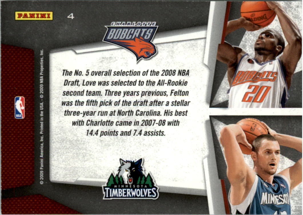 2009-10 Playoff Contenders Draft Tandems #4 Kevin Love/Raymond Felton back image