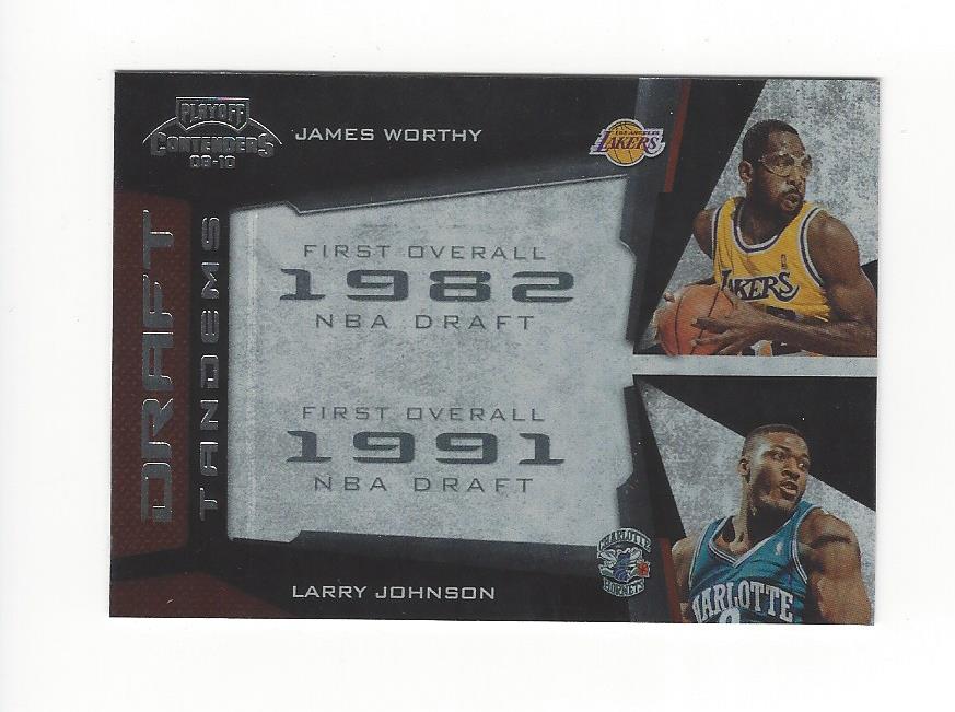 2009-10 Playoff Contenders Draft Tandems #8 James Worthy/Larry Johnson