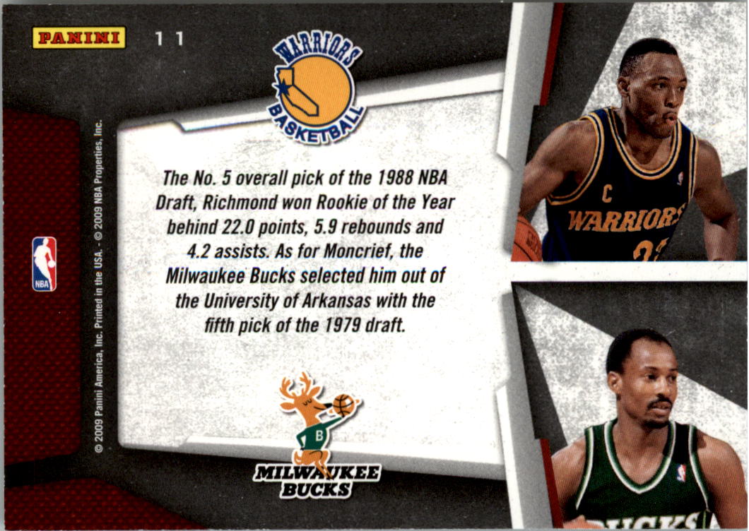 2009-10 Playoff Contenders Draft Tandems #11 Mitch Richmond/Sidney Moncrief back image