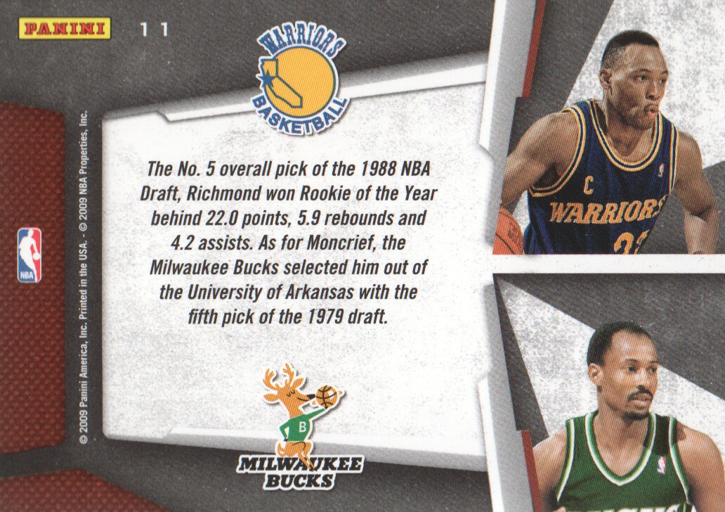 2009-10 Playoff Contenders Draft Tandems #11 Mitch Richmond/Sidney Moncrief back image