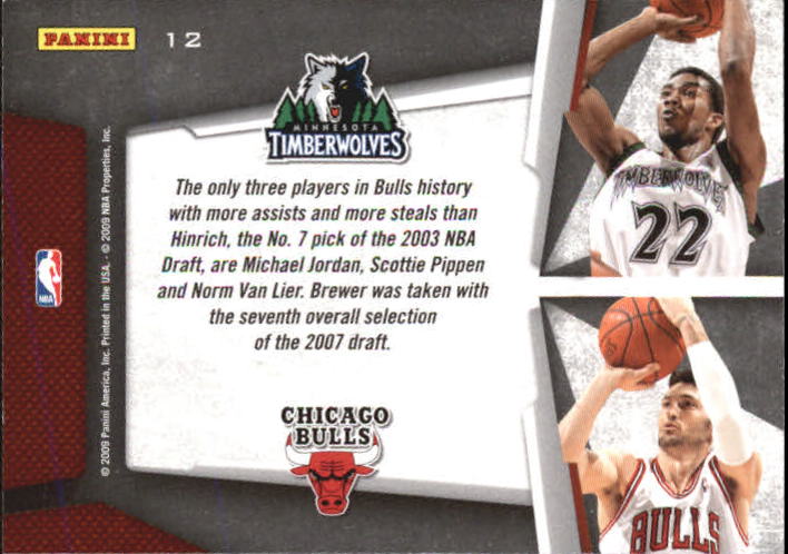 2009-10 Playoff Contenders Draft Tandems #12 Corey Brewer/Kirk Hinrich back image