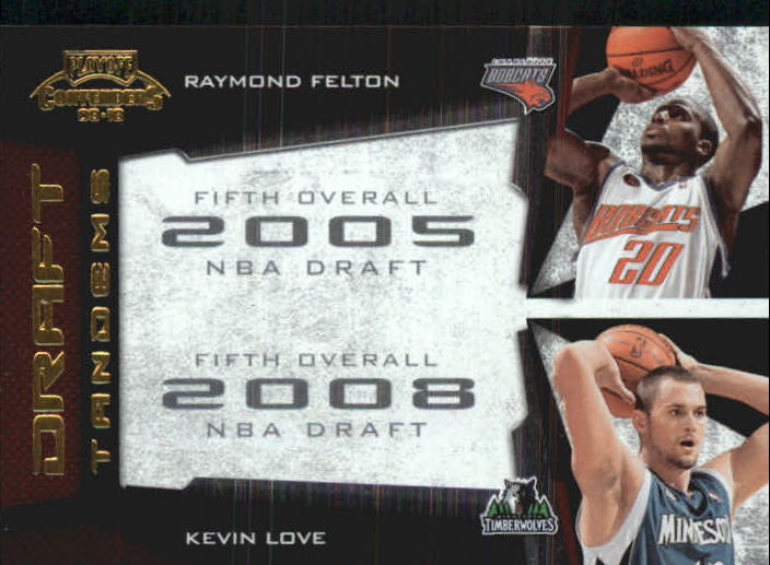 2009-10 Playoff Contenders Draft Tandems Gold #4 Kevin Love/Raymond Felton