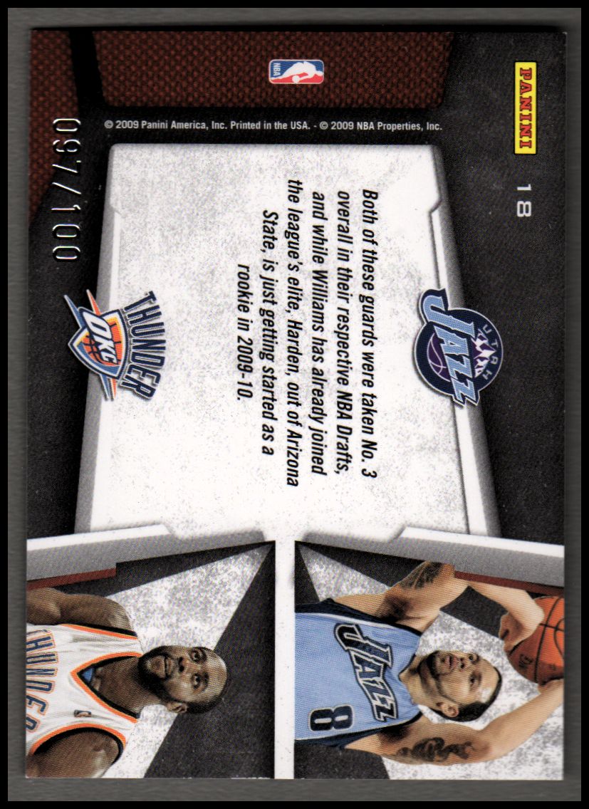 2009-10 Playoff Contenders Draft Tandems Gold #18 Deron Williams/James Harden back image