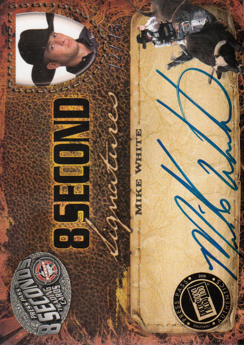 2009 Press Pass 8 Seconds PBR Autographs Blue Ink #MW2 Mike White/75