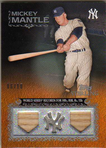 2009 Topps Sterling Career Chronicles Relics Triple 10 #61 Mickey Mantle