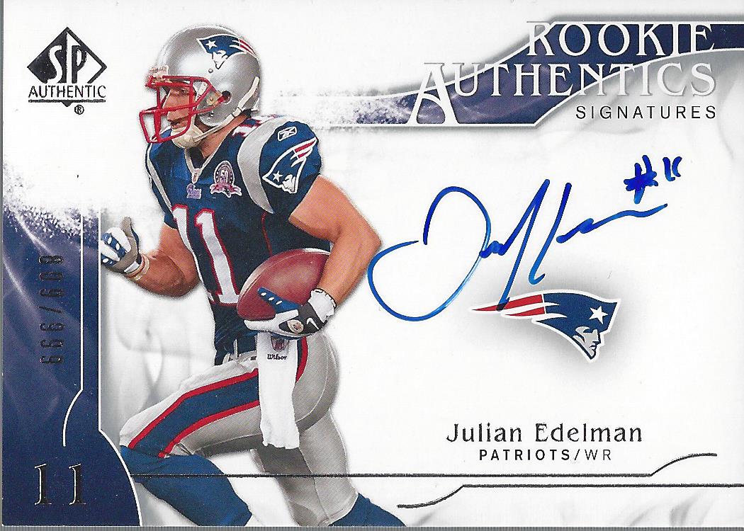 2009 SP Authentic #305 Julian Edelman AU RC - /999 - NM-MT