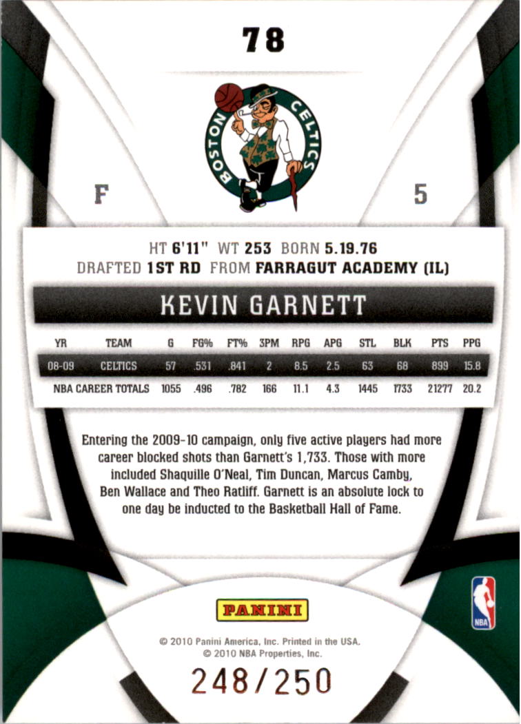 Kevin Garnett 2009-10 Upper Deck #7 - Boston Celtics