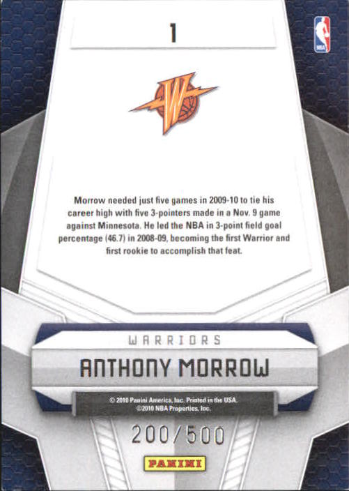 2009-10 Certified Potential #1 Anthony Morrow back image