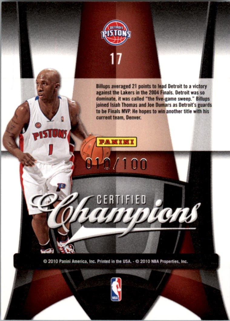 2009-10 Certified Champions Blue #17 Chauncey Billups back image
