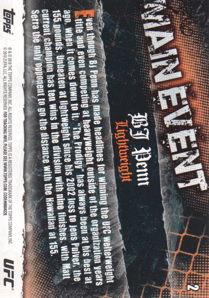 2010 Topps UFC Main Event BASE MMA Cards Pick from List - Picture 3 of 253