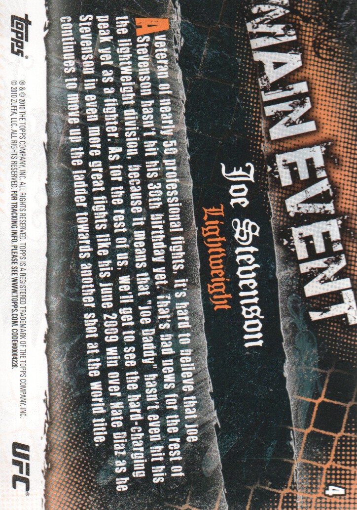 2010 Topps UFC Main Event BASE MMA Cards Pick from List - Picture 7 of 253