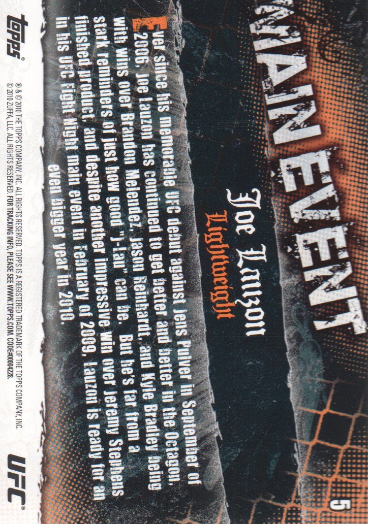 2010 Topps UFC Main Event BASE MMA Cards Pick from List - Picture 9 of 253