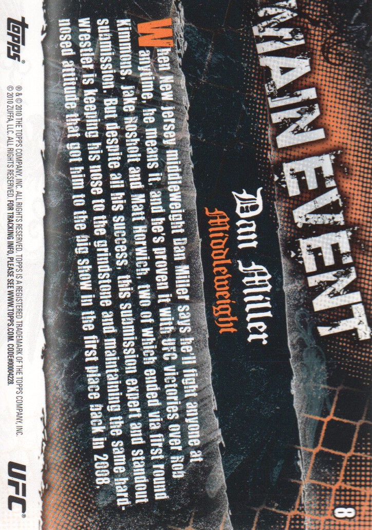 2010 Topps UFC Main Event BASE MMA Cards Pick from List - Picture 15 of 253