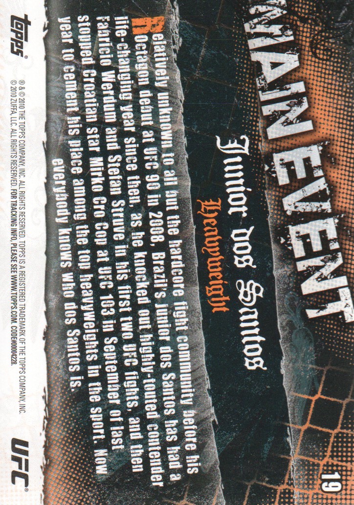 2010 Topps UFC Main Event BASE MMA Cards Pick from List - Picture 27 of 253