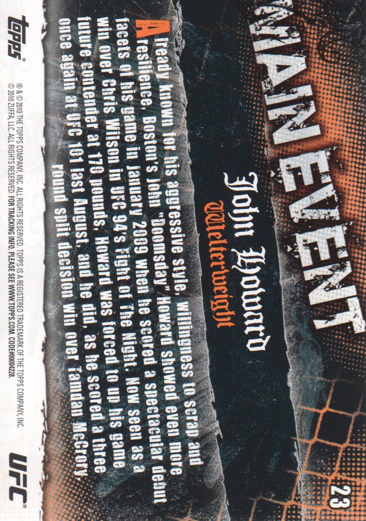 2010 Topps UFC Main Event BASE MMA Cards Pick from List - Picture 35 of 253
