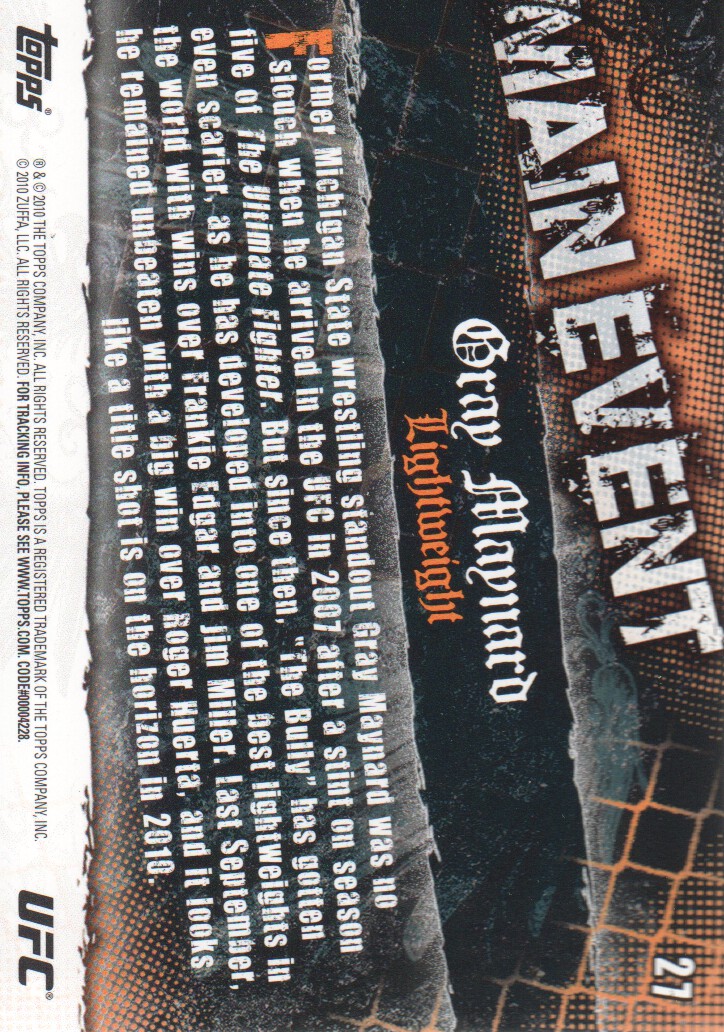 2010 Topps UFC Main Event BASE MMA Cards Pick from List - Picture 43 of 253