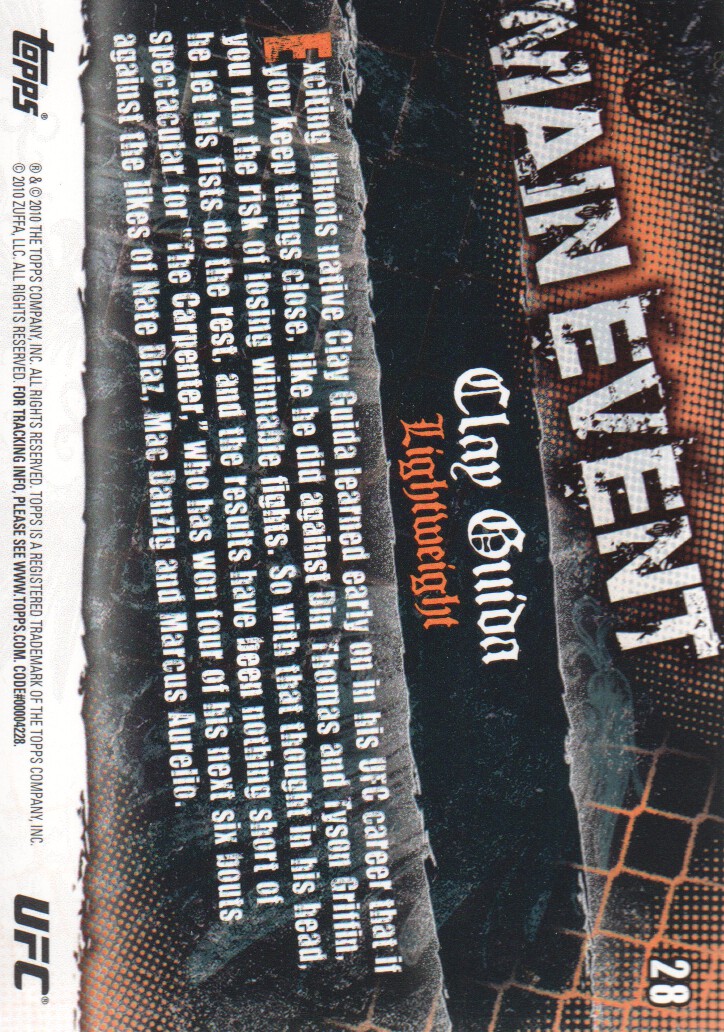 2010 Topps UFC Main Event BASE MMA Cards Pick from List - Picture 45 of 253