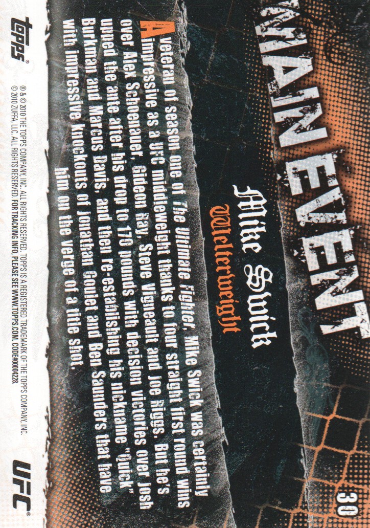 2010 Topps UFC Main Event BASE MMA Cards Pick from List - Picture 47 of 253