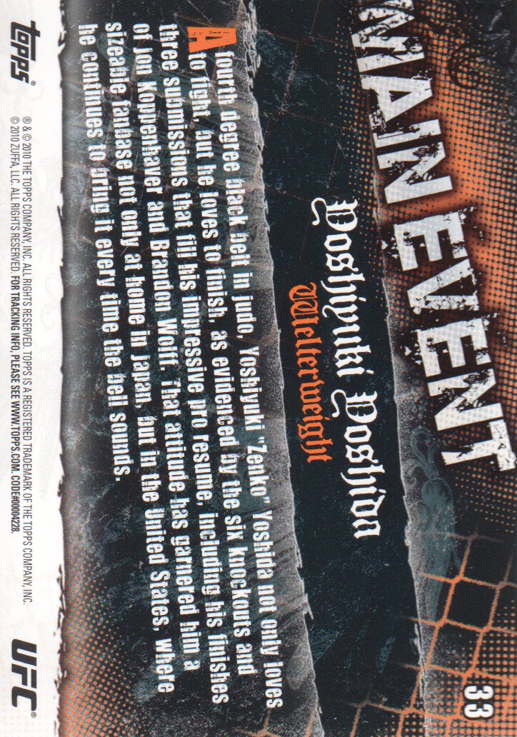 2010 Topps UFC Main Event BASE MMA Cards Pick from List - Picture 53 of 253