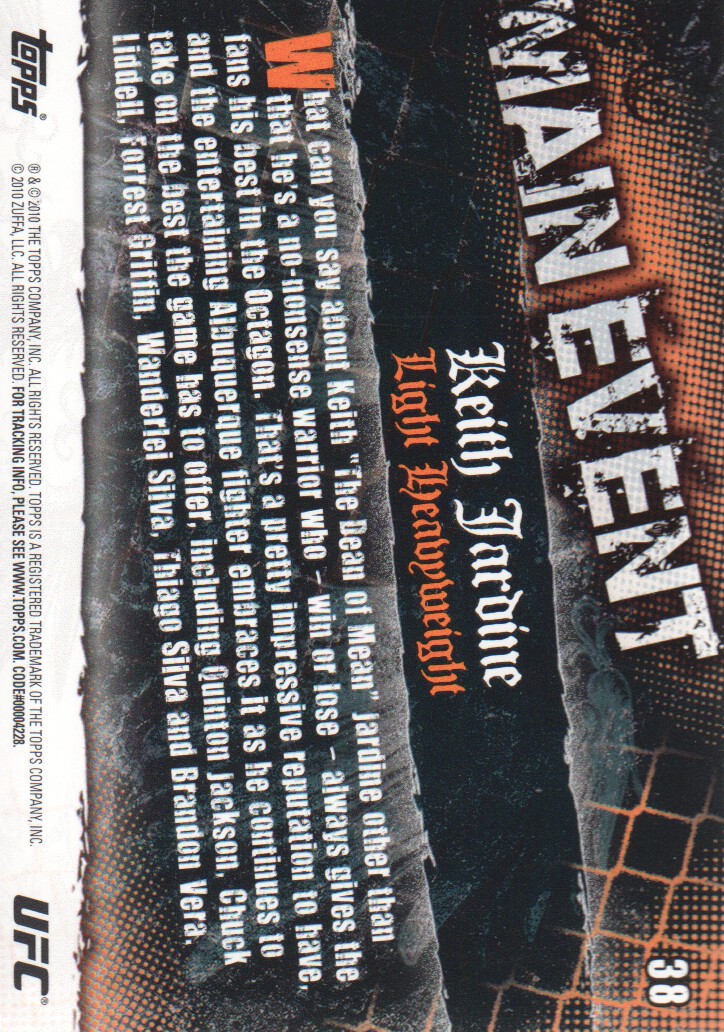2010 Topps UFC Main Event BASE MMA Cards Pick from List - Picture 59 of 253
