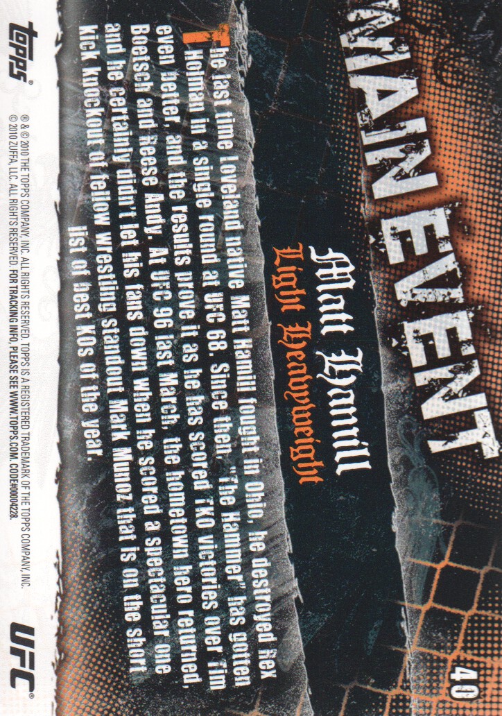 2010 Topps UFC Main Event BASE MMA Cards Pick from List - Picture 63 of 253