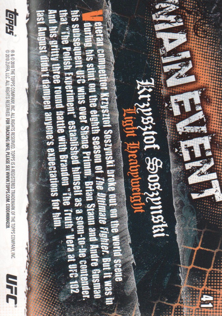 2010 Topps UFC Main Event BASE MMA Cards Pick from List - Picture 65 of 253