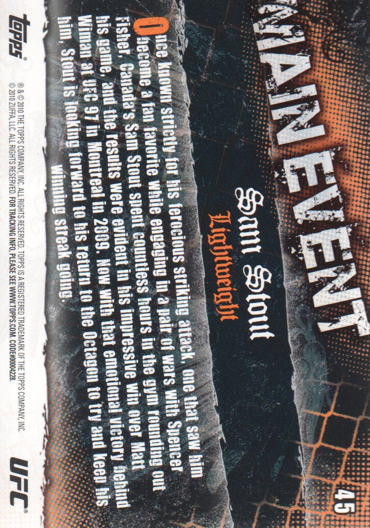 2010 Topps UFC Main Event BASE MMA Cards Pick from List - Picture 71 of 253