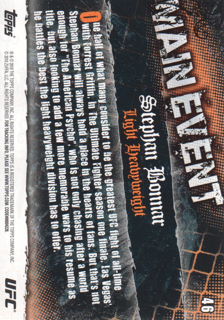 2010 Topps UFC Main Event BASE MMA Cards Pick from List - Picture 73 of 253