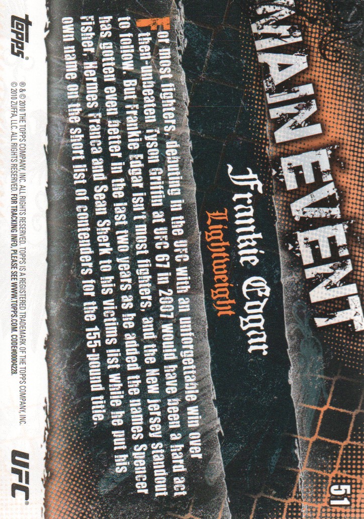 2010 Topps UFC Main Event BASE MMA Cards Pick from List - Picture 79 of 253