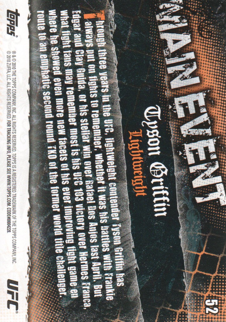 2010 Topps UFC Main Event BASE MMA Cards Pick from List - Picture 81 of 253